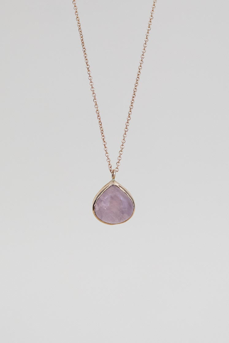 Rose Quartz Gold Dewdrop Necklace Hawaii