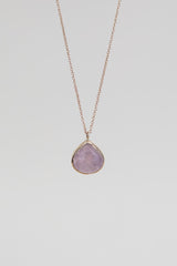 Rose Quartz Gold Dewdrop Necklace Hawaii thumbnail