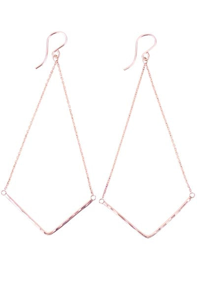 gold filled chain boomerang earrings v shape geometric womens jewelry every day wear casual and classy simple elegant minimal style hand made haiku maui wings hawaii