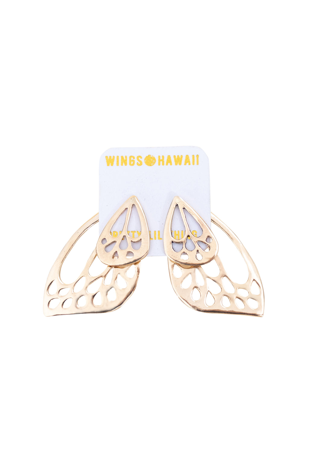 wings hawaii butterfly bling wing ear jackets stud earrings 14 karat gold sterling silver