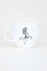 cancer mermaid zodiac ceramic mug black and white wings hawaii thumbnail