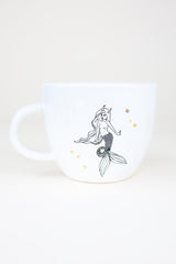 capricorn mermaid zodiac ceramic mug black and white wings hawaii thumbnail