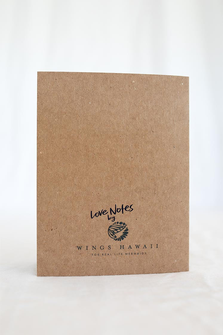 Wings Hawaii Love Notes greeting card - back 