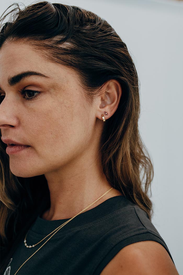 Cuff Hoop Stud Earrings