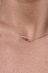 tiny dagger set on sterling silver chain thumbnail