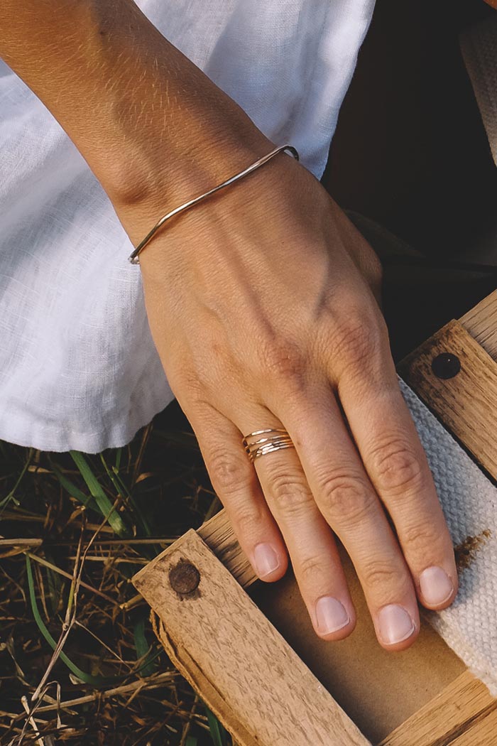 Wings Hawaii thin dainty stacking rings in 14k gold-filled. Fine jewelry handmade in Maui. 