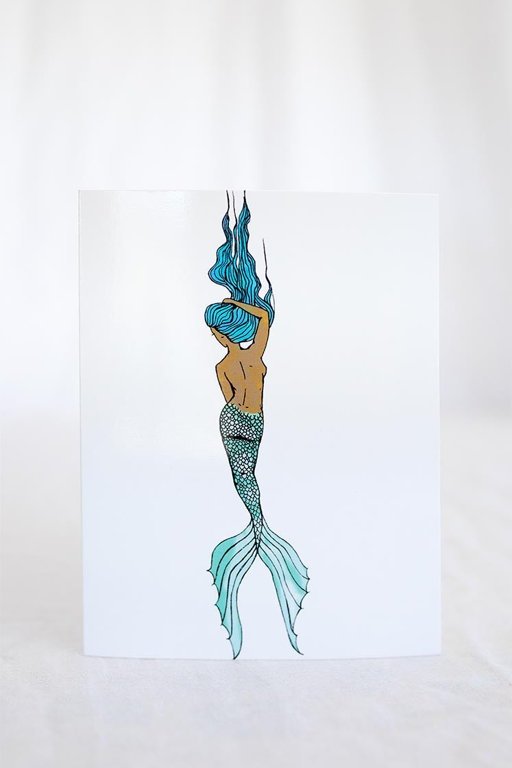 wings hawaii drifter mermaid greeting card 