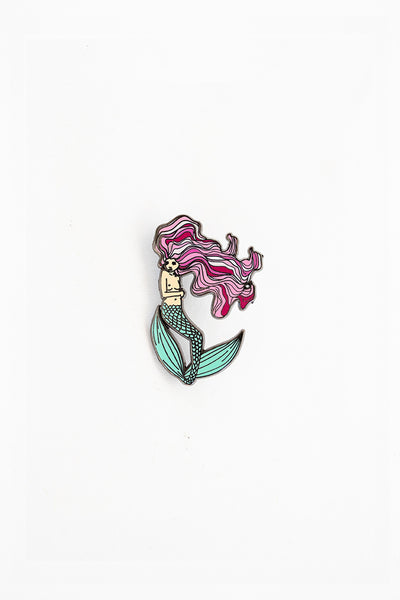 Enameled Pin - Floating Mermaid