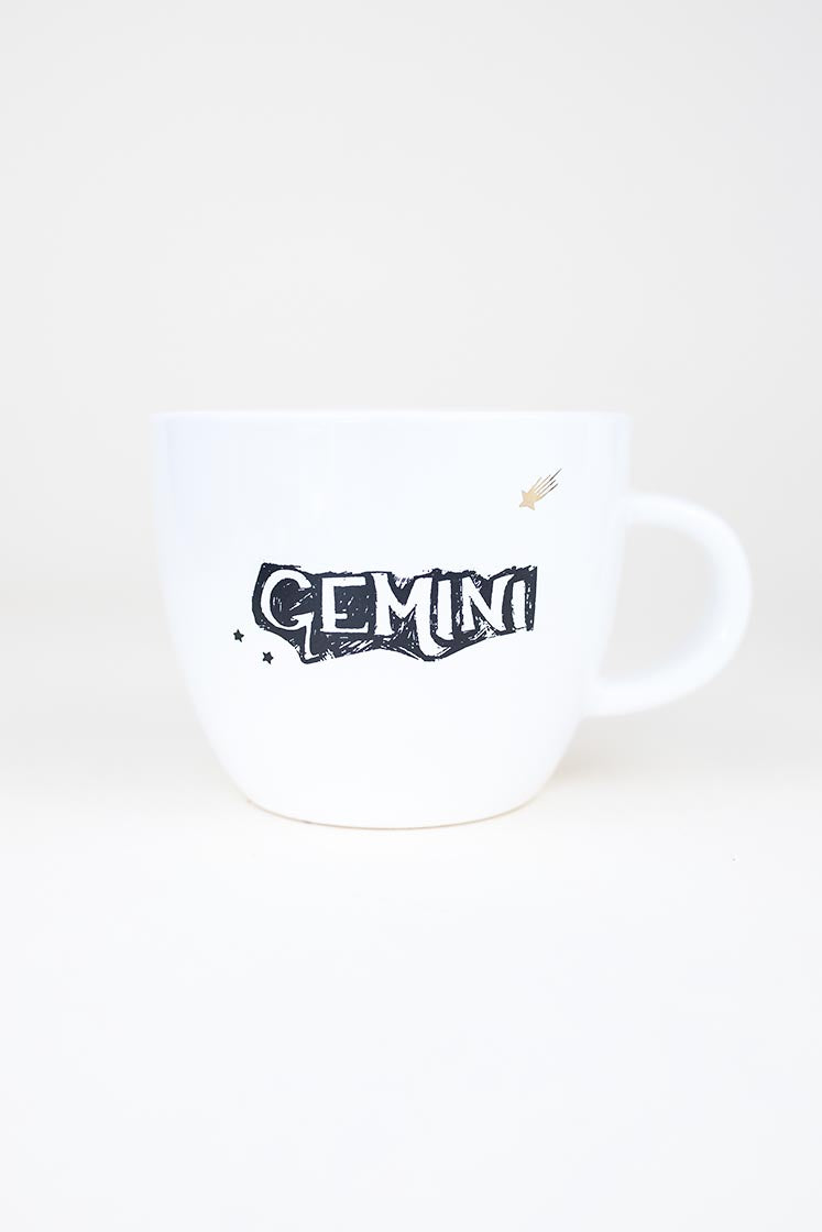 gemini mermaid zodiac ceramic mug black and white wings hawaii