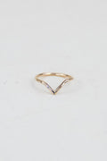 Wings Hawaii Boomerang Ring in 14k gold-filled. Chevron shaped ring with organic hammered texture. Fine jewelry handmade in Maui. 
