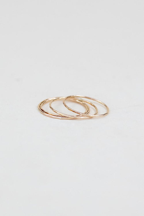 Wings Hawaii thin dainty stacking rings in 14k gold-filled. Fine jewelry handmade in Maui. 
