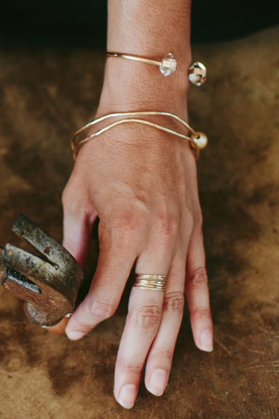 Wings Hawaii thin dainty stacking rings in 14k gold-filled. Fine jewelry handmade in Maui. 