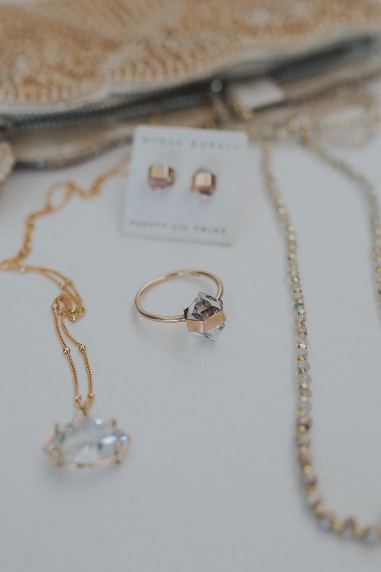 Banded Crystal Ring - Herkimer