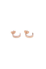 14k gold cuff hoop stud earrings simple minimal classic womens style jewelry hand made haiku maui wings hawaii thumbnail