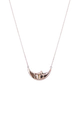wings hawaii necklace with horizontal sleeping moon in solid 14 karat yellow gold thumbnail