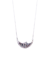 wings hawaii necklace with horizontal sleeping moon in solid sterling silver thumbnail