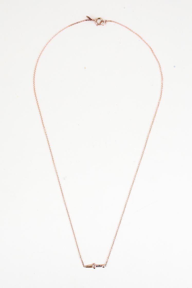 dagger necklace in rose gold
