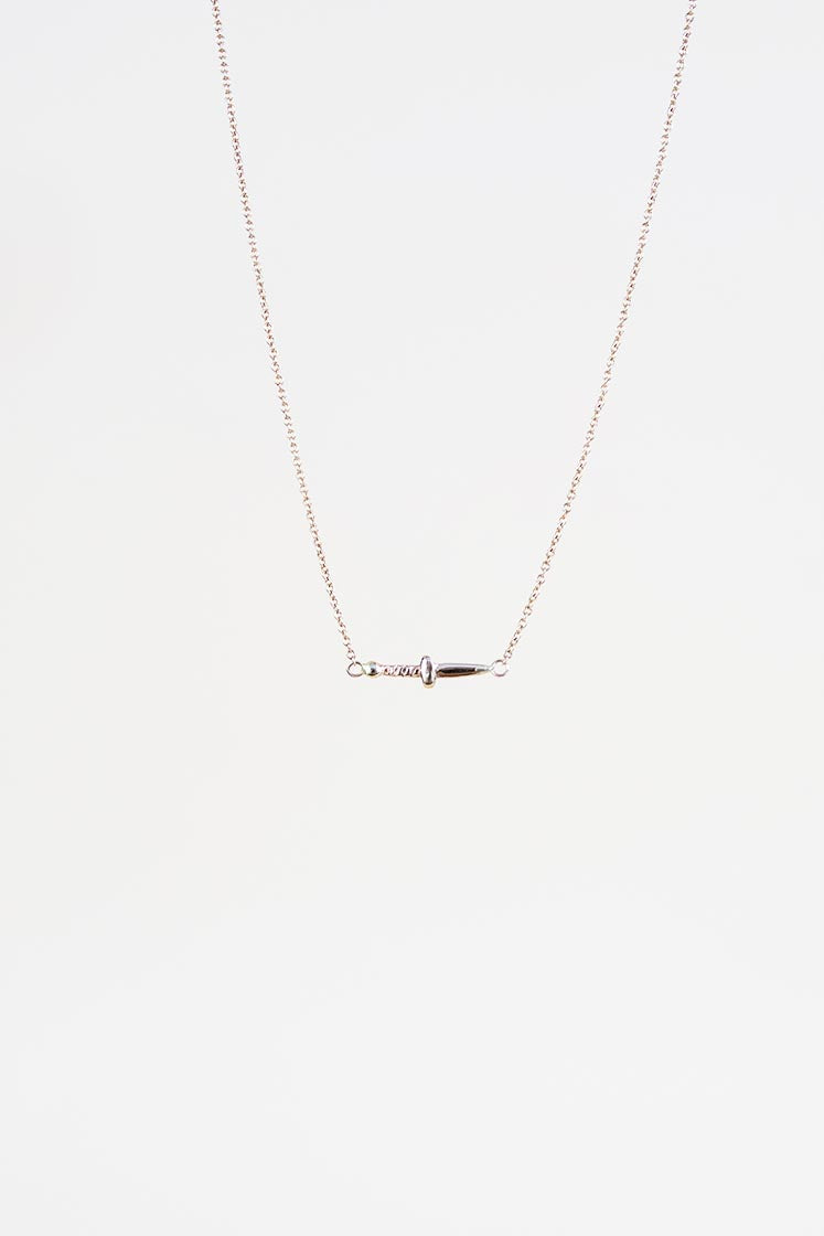 tiny dagger set horizontal on fine chain