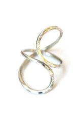 wings hawaii sterling silver ring infinity ring wrapped wrap shape gold handmade around unique hammered twist braid tangle contort circle forever thumbnail