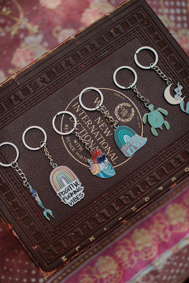 Wings Hawaii enameled key chains