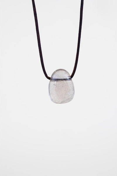 Leather Necklace - Smoky Quartz