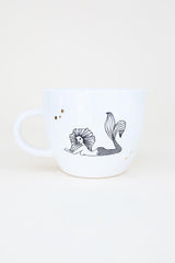 leo mermaid zodiac ceramic mug black and white wings hawaii thumbnail
