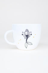 libra mermaid zodiac ceramic mug black and white wings hawaii thumbnail