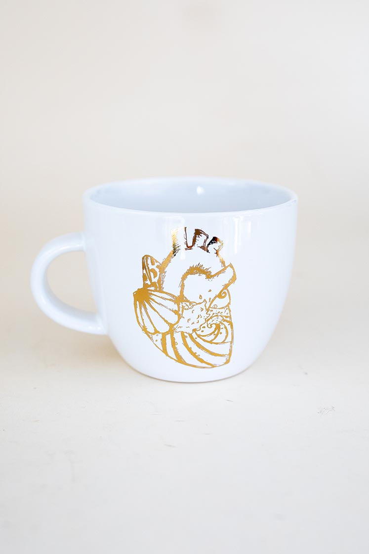Ocean Heart Mug - Gold