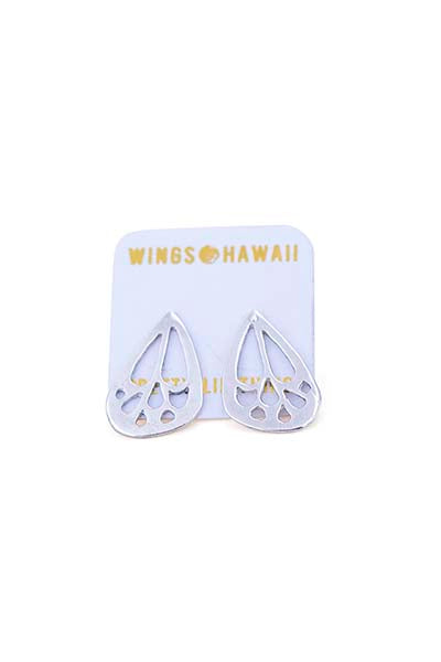 wings hawaii hand made butterfly wing small stud earrings sterling silver 14 karat yellow gold 