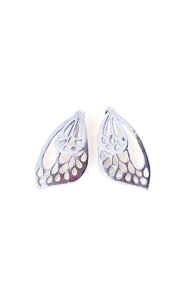 wings hawaii hand made butterfly wing small stud earrings sterling silver 14 karat yellow gold ear jackets