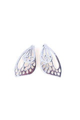 wings hawaii hand made butterfly wing small stud earrings sterling silver 14 karat yellow gold ear jackets thumbnail