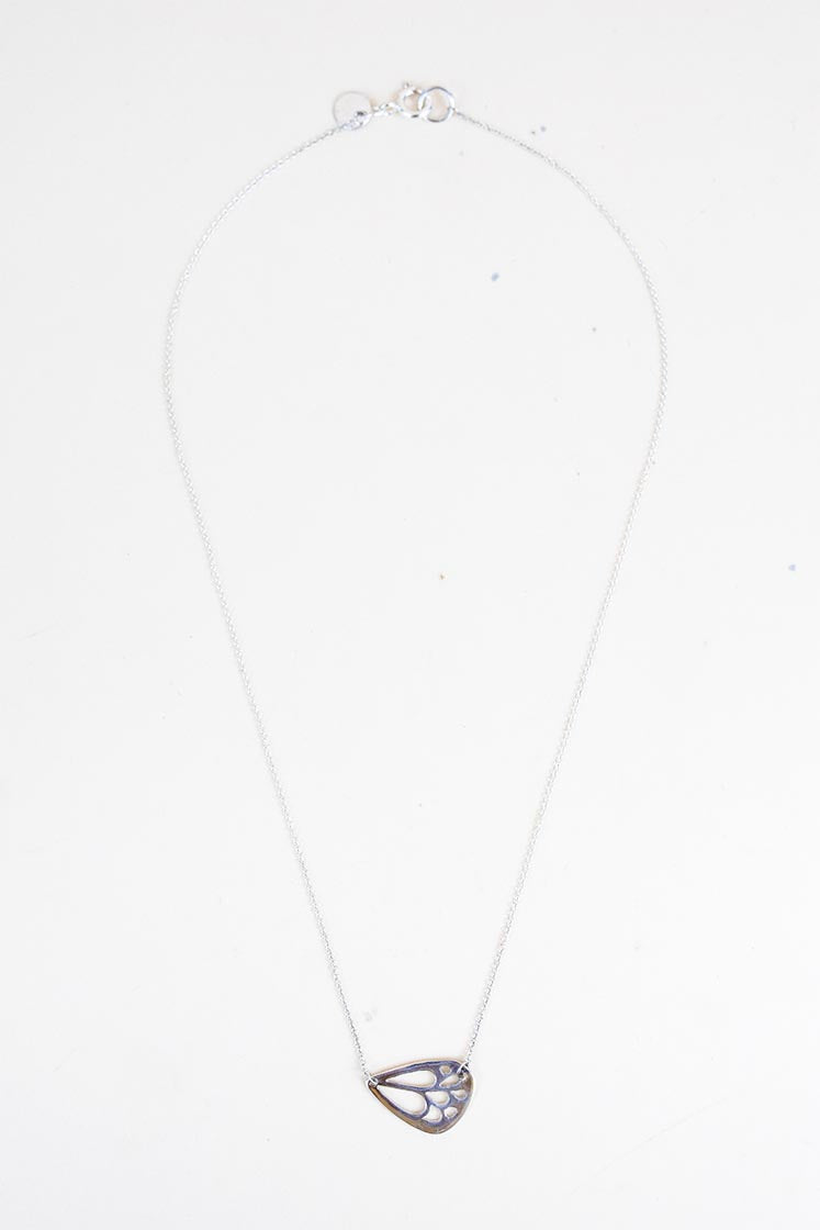 Wings Hawaii mini butterfly wing necklace  available in sterling silver, 14k rose gold, 14k yellow gold, or 14k white gold. Fine jewelry handmade in Maui. 