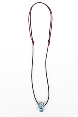 Leather Necklace - Moss Agate thumbnail