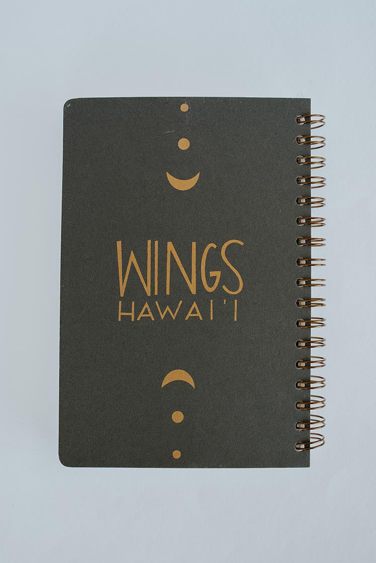 Wings Hawaii zodiac journal - charcoal back