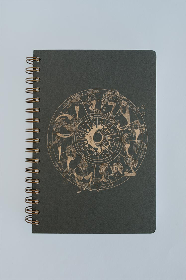 Wings Hawaii zodiac journal - charcoal front