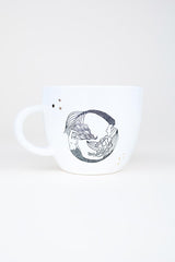 pisces mermaid zodiac ceramic mug black and white wings hawaii thumbnail