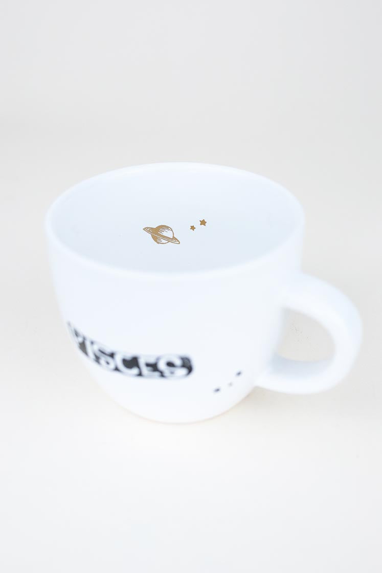 pisces mermaid zodiac ceramic mug black and white wings hawaii