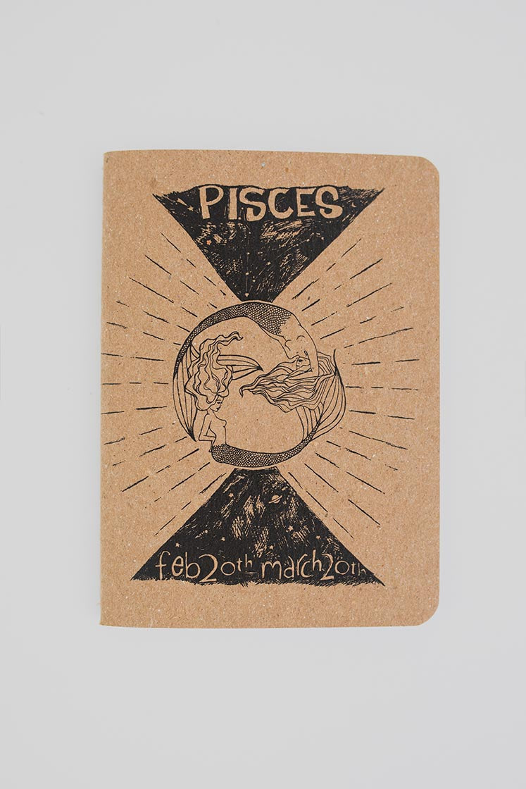 Wings Hawaii zodiac mini notebook - Pisces mermaids