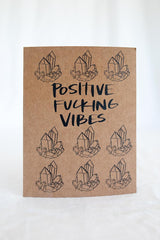 Wings Hawaii positive fucking vibes crystals greeting card thumbnail