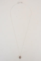 teardrop sunstone crystal prong set on sterling silver wire and chain necklace women's magical crystal boho jewelry perfect for layering classy gems statement piece hand made by wings hawaii on maui thumbnail