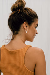 puka shell hoop earrings on gold filled wire women's jewelry beachy boho mermaid style casual and chic hand made in haiku maui wings hawaii thumbnail