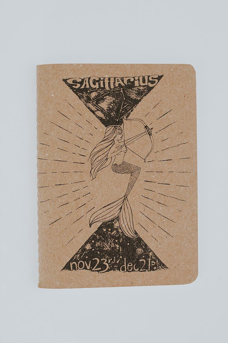 Wings Hawaii zodiac mini notebook - Sagittarius mermaid 