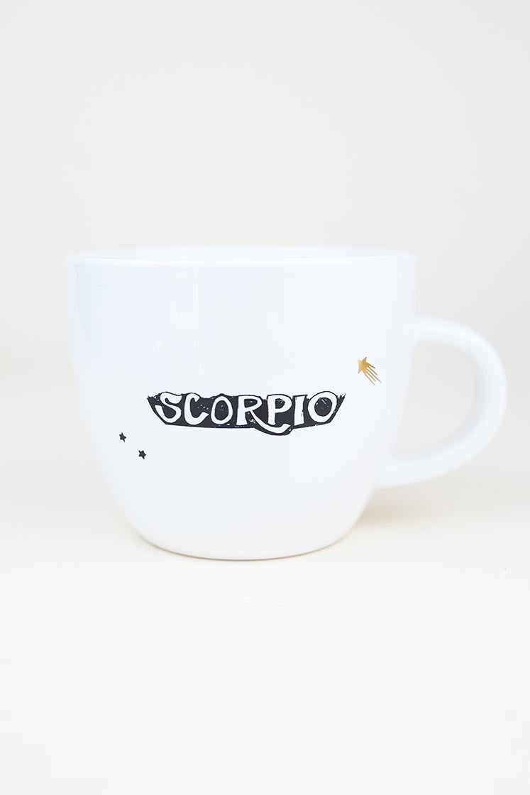 scorpio mermaid zodiac ceramic mug black and white wings hawaii