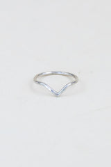 sterling silver ring with v shape and hammered texture thumbnail