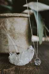 Crystal Sphere Necklace - Quartz thumbnail
