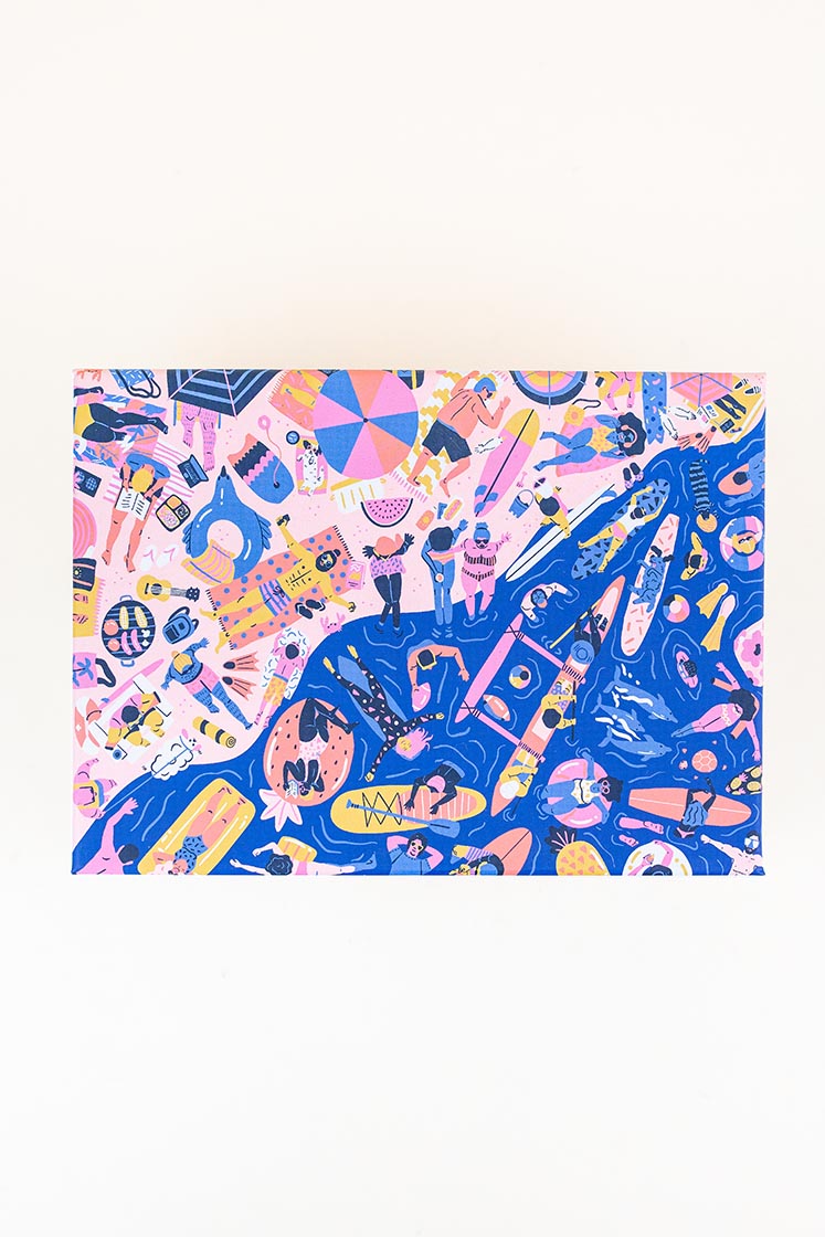 surf shack puzzle A super fun puzzle made of premium 100% recycled Eska board. Printed with non-toxic inks and a matte finish. Art by illustrator Kim Sielbeck based in Hawai'i. 