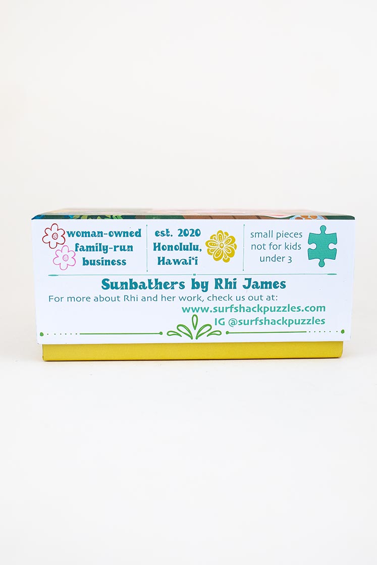 surf shack puzzle A super fun puzzle made of premium 100% recycled Eska board. Printed with non-toxic inks and a matte finish. Art by Australian illustrator Rhi James. 