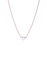 wings hawaii tiny herkimer diamond crystal necklace 14 karat rose gold fine dainty chain  thumbnail