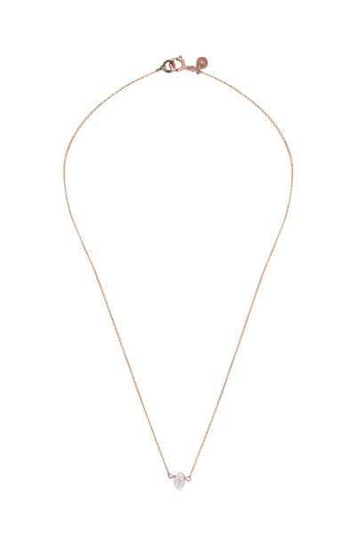 wings hawaii tiny herkimer diamond bead crystal necklace fine dainty chain 14 karat yellow gold maui