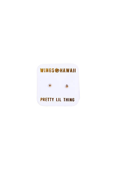 wings hawaii geometric tiny dainty little stud earrings sterling silver 14 karat yellow and rose gold everyday jewelry maui made simple minimalist style 